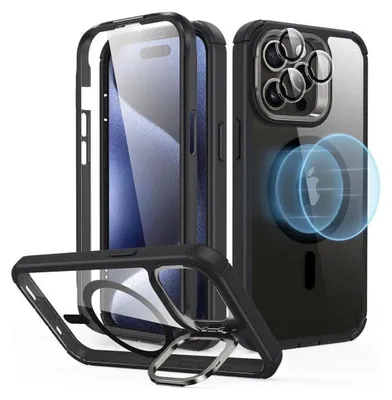 Produktbild von Esr Panzer Hart Kickstand Halolock Magsafe Iphone 15 Pro Max Klar/Schwarz