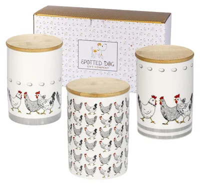 Zdjęcie produktu dla Zestaw 3 ceramicznych pojemników z hermetycznymi pokrywkami