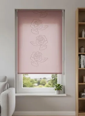 Produktbild von Rollo, Klemmfix Ohne Bohren Rosen, Blumen Design Fensterrollo LASERC 70 x 150 cm rosa