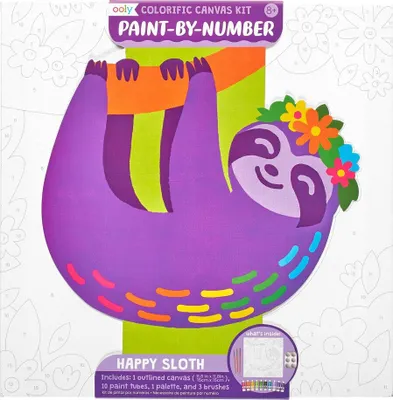Produktbild von Ooly Colorific Canvas Malen nach Zahlen Kit Happy Sloth