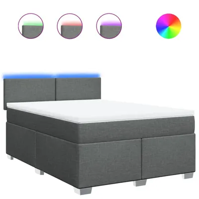 Obrázok produktu pre vidaXL Boxspring posteľ s matracom Tmavo šedá 140x190 cm Látka