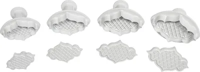Produktbild von Ausstechformen Prägeausstecher Fondantausstecher 4er Set Ornamente 60/70/80/85mm
