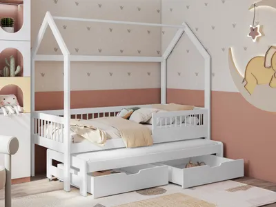Immagine prodotto di Letto a castello per bambini con letto aggiuntivo 80x180 DABI - bianco