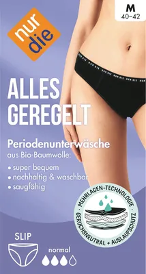 Produktbild von NUR DIE Doppelpack Periodenunterwäsche Alles Geregelt Slip normal - schwarz - Größe 48-50