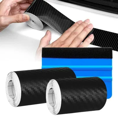 Obrázok produktu pre Ochranné fólie na prahy dverí, 3D, 5 cm, 7 cm, matná čierna, sada 2 kusy