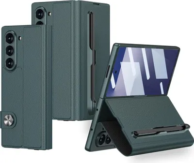 Produktbild von Für Samsung Galaxy Z Fold7 5G GKK Integrierte Flip Lederhülle Stifthalter Grün