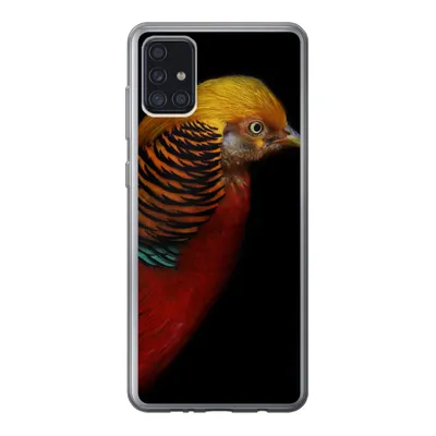 Produktbild von MuchoWow® Handyhülle Schutzhülle Hülle für Samsung Galaxy A52 5G Vogel - Federn - Schwarz - Porträt Silikon Softcase Handy Hülle
