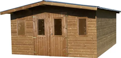 Image de Abri de jardin 19,69m² brun doré - Habrita - THA4040.02T - thermabri