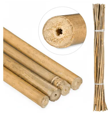 Image de 50 tiges de bambou de 105 cm, en bambou naturel, tiges de bambou servant de tuteur ou de décoration, tiges de bambou pour le bricolage, aspect naturel