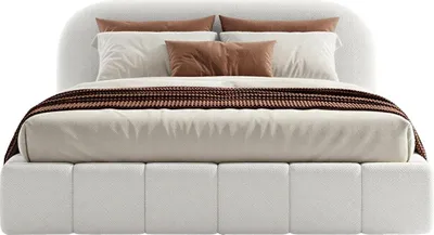 Produktbild von FEDVE Polsterbett Yazoo aus Bouclé-Stoff 200x200 cm, Weiß