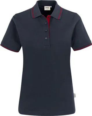 Produktbild von HAKRO Damen Poloshirt Casual 203, tinte/rot, L