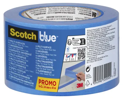 Produktbild von ScotchBlue™ Malerabdeckband Multi Surface 24mm x 41m 3 Rollen PEFC Zertifikat