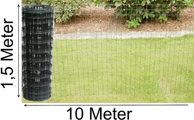 Produktbild von Gartenzaun grau anthrazit Gitterzaun Maschenzaun 150cm x 10m Schweiß-gitter-Zaun