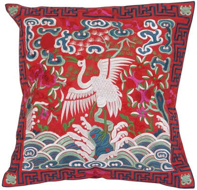 Immagine prodotto di Cuscino cinese Asianliving Rosso Gru 45x45cm Cotone Giapponese Stile Asiatico Orientale
