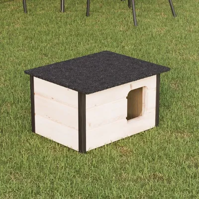 Image de Niche pour chats Cave à chats en bois isolée pour l'extérieur 9503