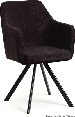 Produktbild von Armlehnstuhl drehbar (2er-Set) Devka 57x87x60 Schwarz/Espresso