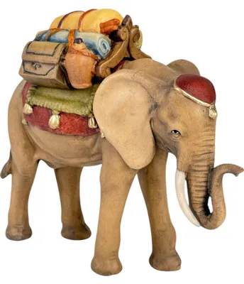 Krippen-Olifant aus Holz, handbemalt, 8 cm