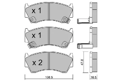 Produktbild von AISIN Bremsbeläge Satz Vorne Bremsklötze für NISSAN ALMERA I Hatchback (N15) BPNI-1012