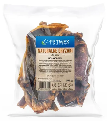 Produktbild von Petmex Rindernase 500g Natürlicher Hunde-Leckerli-Kauartikel