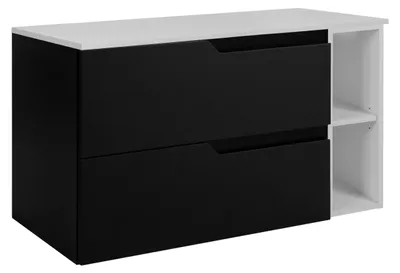Immagine prodotto di Set di mobili da bagno, nero/bianco, 80 (60 + 20) x 46 x 58 cm
