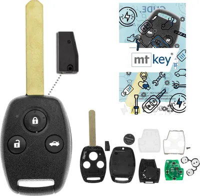 Produktbild von MT-KEY Funk 3 Tasten Schlüssel Fernbedienung ID46 HON66 kompatibel mit Honda Accord VIII 8. Gen CU1 CU2 2008-2011 433MHZ Autoschlüssel