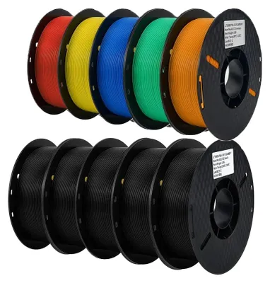 Produktbild von PLA-Filament, für 3D-Drucker, FDM-kompatibel, Durchmesser 1,75 mm, 10KG MIX Farbe E