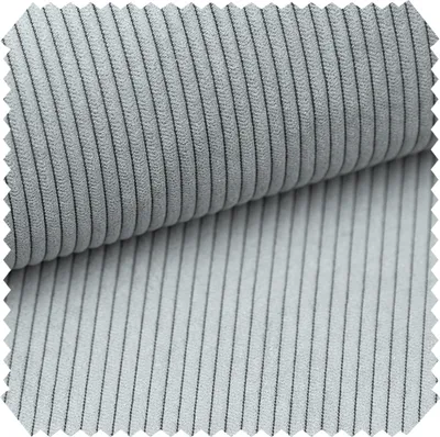 Produktbild von novely® ONTRE - Samtiger Polsterstoff in Feincord-Optik - Robuster Möbelstoff - Pflegeleichte Meterware 1 lfm - Farbe: 14 Hellgrau