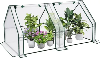 Obrázok produktu pre Fóliový skleník s rolovacími oknami a kovovou konštrukciou | Biela farba | 180 x 90 x 90 cm