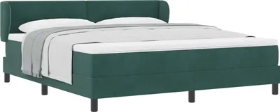 Zdjęcie produktu dla Łóżko sprężynowe Ciemnozielony 180 x 200 cm Aksamit