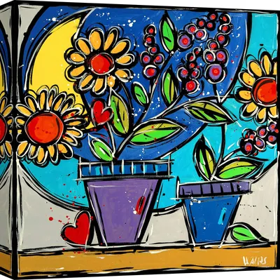 Produktbild von Mehrfarbige Leinwandbilder - Wallas - Lebendige Natur - 90x90 cm