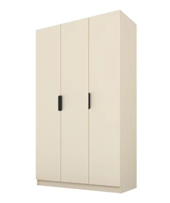 Immagine prodotto di PAWS MOBEL Armadio inclinabile beige 120x52x200 cm, armadio aperto a tre ante senza specchio, con ripiani e appendiabiti