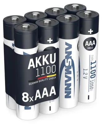 Produktbild von ANSMANN 8X Akku Micro AAA 1050 mAh NI-MH, Wiederaufladbare Batterien
