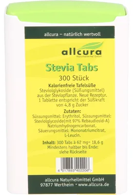 Produktbild von Allcura Stevia Tabs, 300 St. Tabletten