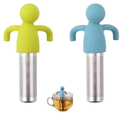 2er-Set Teefilter aus Edelstahl mit Silikongriff, für Tassen