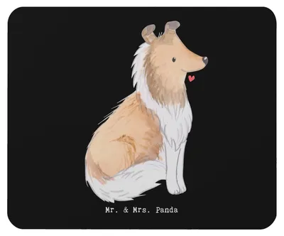Produktbild von Mr. & Mrs. Panda Mauspad Langhaar Collie Lebensretter - Schwarz - Geschenk, Britischer Hütehund, computer mousepad, Mouse Pad, laptop, mausteppich