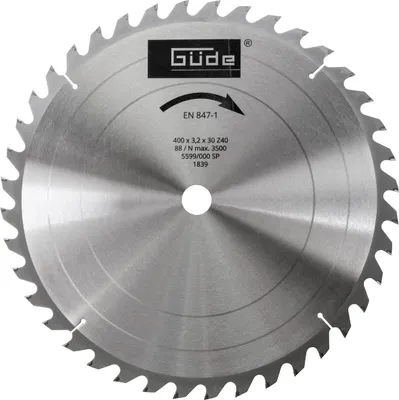 Produktbild von Güde Brennholzsägeblatt HM 400x30x40Z | Kreissägeblatt Hartmetall Sägeblatt Holzsägeblatt