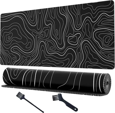Image de Tapis de souris gaming, cartes topographiques, 80x30 cm, avec base antidérapante