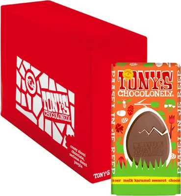 Productafbeelding van Chocolade, Tony's Chocolonely, paasreep, melk, zeezout | Stuk, 180 gram | 15 stuks