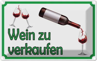 Produktbild von vianmo Blechschild 12x18 cm Wein zu verkaufen Alkohol Essen Trinken Bar Club