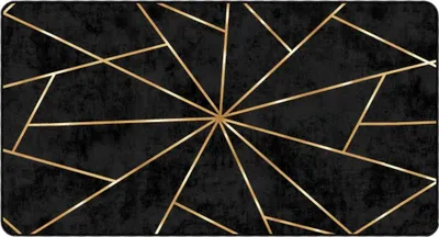 Produktbild von vidaXL Teppich Waschbar Schwarz und Golden 80x150 cm