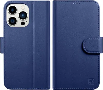 Image de Icarer Wallet Case 2In1 Iphone 14 Pro Leather Case with Anti-Rfid Flap Blue (Wmi14220726-Bu)