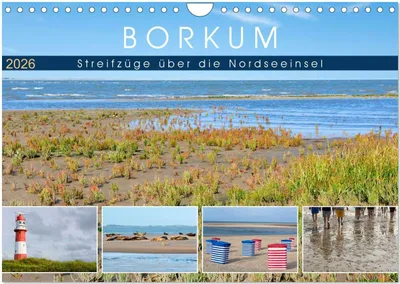 Produktbild von Borkum: Streifzüge über die Nordseeinsel (Wandkalender 2026 DIN A4 quer), CALVENDO Monatskalender