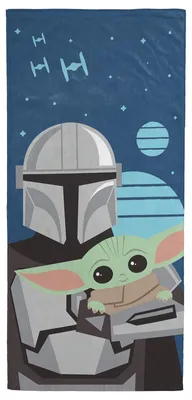 Obrázok produktu pre Jay Franco, Star Wars, The Mandalorian, "Je s nami", plážový uterák, 71 cm x 147 cm