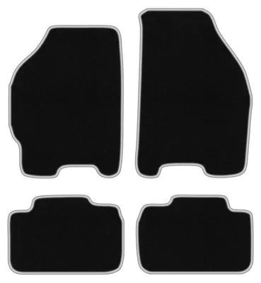 Produktbild von Fußmatten Velours Schwarz/Silber für FIat Punto II 1999-2010 Set 4-tlg