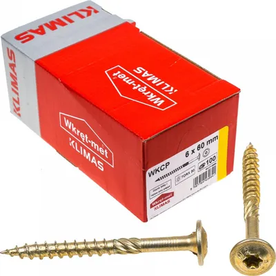 Obrázek produktu pro Šrouby do dřeva s plochou hlavou TX, rozměr 6x60 mm, 100 kusů
