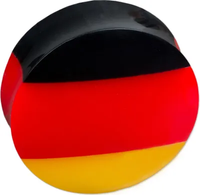 Produktbild von viva-adorno 1 Stück 24mm Saddle Plug Ohr Piercing Deutschland Flagge Fußball Fan Weltmeisterschaft Größe 6 - 30mm Z415, Plug