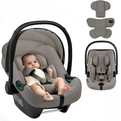Produktbild von Lionelo ASTRID I-SIZE Babyschale ab Geburt, bis 87 cm, ab1 kg bis 16 kg, Sehr stabiler Träger, Höhenverstellung - Beige Taupe