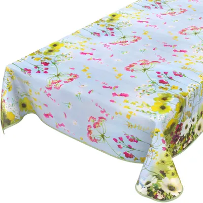 Tischdecke Wachstuch Blumen Grün Robust Wasserabweisend Breite 140 cm Länge 160 cm, Hauptbild