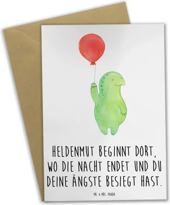 Produktbild von Mr. & Mrs. Panda babykarte Ängste vor Monstern besiegen - Weiß - Geschenk, osterkarten, Vertrauem, Mut machen, Zuversicht, Trost, osterkarte, Phantasie, Grußkarten