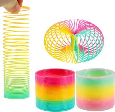 Productafbeelding van Regenboogspiraal - Set van 4 - Traplopers - Spiraal - Feestcadeautje - Regenboog - Speelgoed voor kinderen - Puzzel